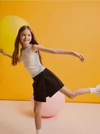 Sukienki i spódniczki dla dziewczynek - Reserved - Szorty imitujące spódnicę - czarny - miniaturka - grafika 1