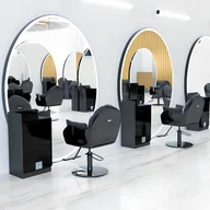 Meble fryzjerskie - Konsola konsoleta fryzjerska barberska lustro fryzjerskie 200x80 LED PRO - miniaturka - grafika 1