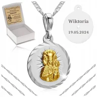 Biżuteria dla dzieci - SREBRNY NASZYJNIK KOMUNIJNY ��A��CUSZEK MEDALIK 925 DLA DZIEWCZYNKI + GRAWER - miniaturka - grafika 1
