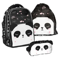 Zestawy szkolne - Zestaw Szkolny 3-Elementowy Panda Paso Plecak Worek Piórnik - miniaturka - grafika 1