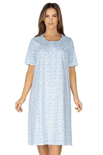 Koszula nocna damska Pegy niebieska w kwiaty M - Bielizna nocna - miniaturka - grafika 1