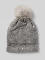 Czapki damskie - Czapka z pomponem i dodatkiem wełny model ‘JAROLINE’ - miniaturka - grafika 1