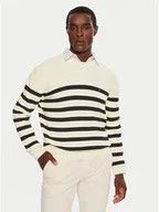 Swetry męskie - Tommy Hilfiger Sweter MW0MW36525 Beżowy Regular Fit - miniaturka - grafika 1