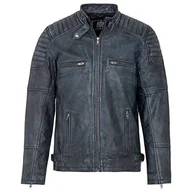 Kurtki męskie - URBAN 5884 Męska kurtka skórzana Ralf, miękka i wytrzymała, Denim, XXL - miniaturka - grafika 1