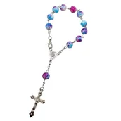 Dewocjonalia - 10-tka Różańca Niebiesko - Różowa - biżuteria - miniaturka - grafika 1