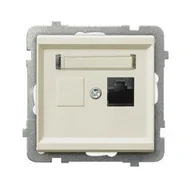 Gniazdka elektryczne - Ospel Gniazdo ścienne SONATA MODUŁ Komputerowe Pojedyncze kat. 5e KRONE ecru GPK-1R/K/m/27 - miniaturka - grafika 1