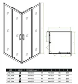 Kabiny prysznicowe - Laveo Desna Kabina prysznicowa kwadratowa 90x90x185 cm drzwi rozsuwane profile czarne szkło transparentne JKD796K - miniaturka - grafika 1