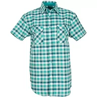 Koszule męskie - Planam Rozmiar 39/40 męska koszula country, rękaw 1/4, zielona w kratkę, model 0487 - miniaturka - grafika 1