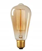 Żarówki tradycyjne - Żarówka Dekoracyjna Ozdobna E27 Retro Edison ST64 Dymione Szkło Mocna - miniaturka - grafika 1