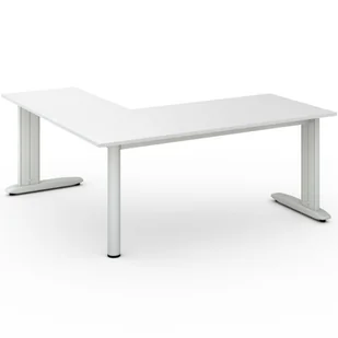 B2B Partner Biurko Flexible lewy 1800 x 1800 mm, biały 468264 - Stoły i stoliki do biura - miniaturka - grafika 1