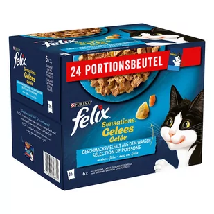 Zestaw Felix Sensations w galaretce, 48 x 85 g - Rybna różnorodność - Mokra karma dla kotów - miniaturka - grafika 1