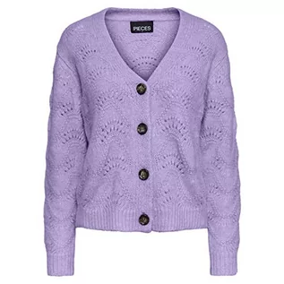 Swetry damskie - PIECES LPBIBBI LS Knit Kardigan TW NOOS BC, Purple Rose, 122/128 cm - grafika 1