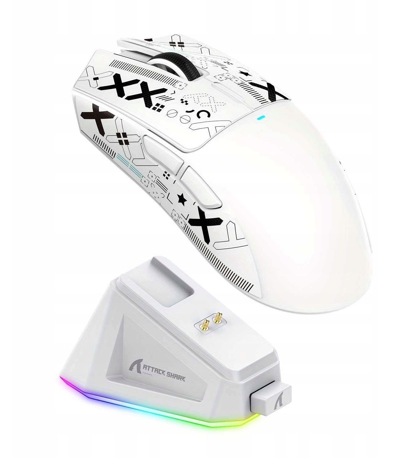 Attack Shark X11 Biała + Grip Tape sensor optyczny bezprzewodowa