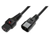 Kable komputerowe i do monitorów - Kabel zasilający MicroConnect IEC LOCK C13 to C14 PC1022 - miniaturka - grafika 1