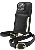 Etui na dokumenty i karty - Smartish iPhone 13 Pro Max Crossbody portfel etui - Dancing Queen [Portmonetka/kopertówka z odpinanym paskiem i nadgarstkiem] pokrowiec ochronny z uchwytem na karty kredytowe - Stiletto czarno-złoty - miniaturka - grafika 1