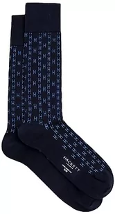 Hackett London Skarpety męskie z nadrukiem H, Niebieski (granatowy), Small - Skarpetki męskie - miniaturka - grafika 1