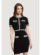 Sukienki - Morgan Sukienka dzianinowa 251-RMBIBI Czarny Slim Fit - miniaturka - grafika 1