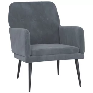 Lumarko Fotel, ciemnoszary, 62x79x79 cm, obity aksamitem - Fotele - miniaturka - grafika 3