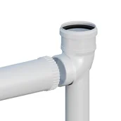 Kominy i akcesoria - Onnline Kolano do systemów kominowych PP skręcane 87° DN80mm na podstawie z przedłużeniem L500mm z uszczelką [EPDM] - miniaturka - grafika 1