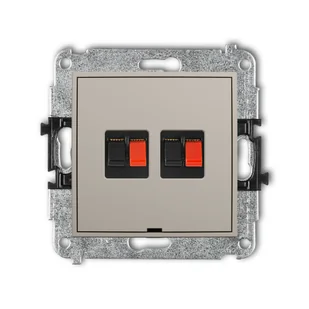 Karlik Gniazdo głośnikowe podwójne MINI - taupe - Gniazdka elektryczne - miniaturka - grafika 1