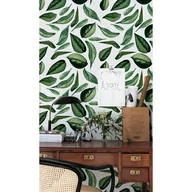 Tapety - Flizelina tapeta Malowane zielone liście 208x146cm - miniaturka - grafika 1