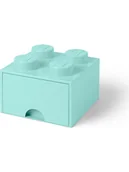 Pudła i pojemniki do przechowywania - LEGO Pojemnik "Brick 4" w kolorze błękitnym z szufladami - 25 x 18 x 25 cm - miniaturka - grafika 1