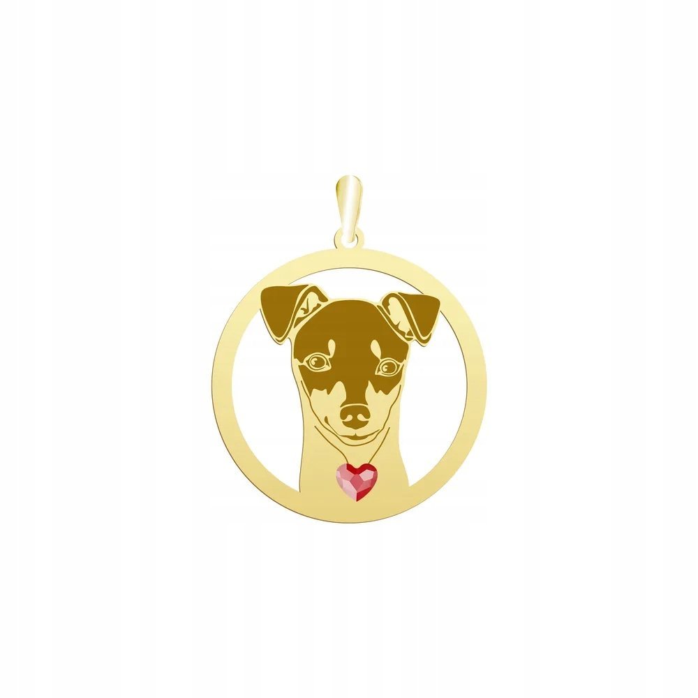 Zawieszka Złota z psem Terier Japoński 925 Biżuteria Prezent GRAWER GRATIS