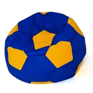 Fotele i pufy dla dzieci - Pufa worek GO GIFT Piłka 12 Chabrowo-żółty L 80 cm - miniaturka - grafika 1