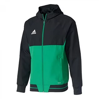 Kurtki męskie - Adidas Tiro 17 męska kurtka prezentacyjna czarny black/green/white XS BQ2777 - grafika 1