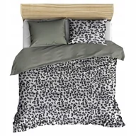 Pościel - pościel z polaru 140x200 + 1 poszewka P 304-6 DUO panterka czarna / szary - miniaturka - grafika 1