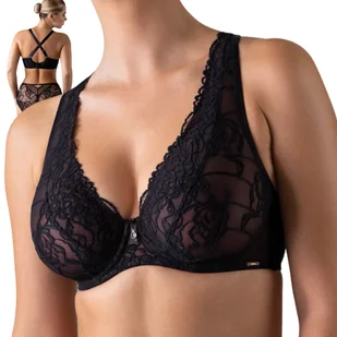 Biustonosz Alles Truffle Noir braletka plus czarny z czekoladą - 65I - Biustonosze - miniaturka - grafika 1