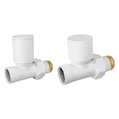 Zawory i kraniki - Zawory grzejnikowe zasilanie + powrót prosty biały - miniaturka - grafika 1