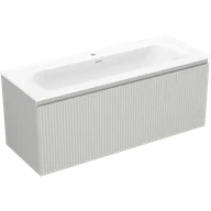 Szafki łazienkowe - Mexen Rivel szafka łazienkowa 120 cm z umywalką Vela, 1 szuflada, ryflowana , szara mat/biała mat - 91A20-12047-1-BF62-W23M01 - miniaturka - grafika 1