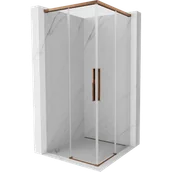 Kabiny prysznicowe - Mexen Rox Duo kabina prysznicowa rozsuwana 80 x 80 cm, transparent, różowe złoto - 8C2D-080-080-60-00 - miniaturka - grafika 1