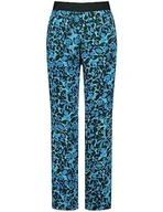 Spodnie damskie - Samoon Damskie spodnie Palazzo z nadrukiem Carlotta, spodnie rekreacyjne, długie, wzorzyste, regularna długość, Wzór Blue Light, 48 - miniaturka - grafika 1