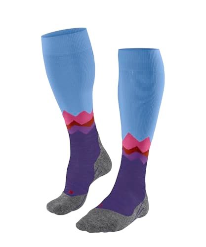 FALKE Kobiety Skarpety do wędrówek TK2 Explore Long W Kh wełna materiał funkcyjny przeciw pęcherzom grube 1 Para, Fioletowy Purple 6300, 41-42