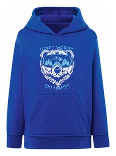 Chłopięca bluza z kapturem nadruk misia w goglach niebieska Tup Tup - Bluzy dla chłopców - miniaturka - grafika 1