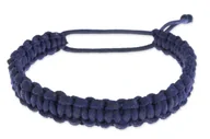 Bransoletki - Granatowa Bransoletka Ręcznie Pleciona - miniaturka - grafika 1