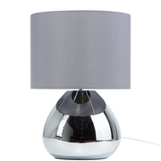 Lampy stojące - Beliani Lampa stołowa Lampka nocna metalowa szara RONAVA 78984 - miniaturka - grafika 1