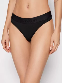 Majtki damskie - Calvin Klein Underwear Stringi Tonal Logo 000QF4942E Czarny - grafika 1