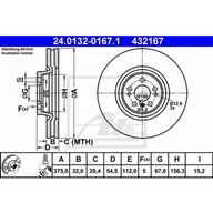 Tarcze hamulcowe - ATE Tarcza hamulcowa 24.0132-0167.1 - miniaturka - grafika 1