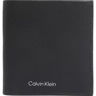 Portfele - Calvin Klein Męskie Must Trifold 6CC W/Portfele na monety, Ck Black Pique, jeden rozmiar, Ck Czarna Pika, Rozmiar Uniwersalny - miniaturka - grafika 1
