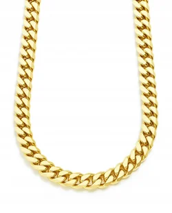 MĘSKI ZŁOTY ŁAŃCUCH PANCERKA SPLOT KUBAŃSKI CUBAN LINK 60CM 14KT 585 - Łańcuszki - miniaturka - grafika 1
