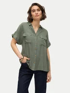 Koszule damskie - Vero Moda Koszula Bumpy 10310139 Zielony Regular Fit - miniaturka - grafika 1