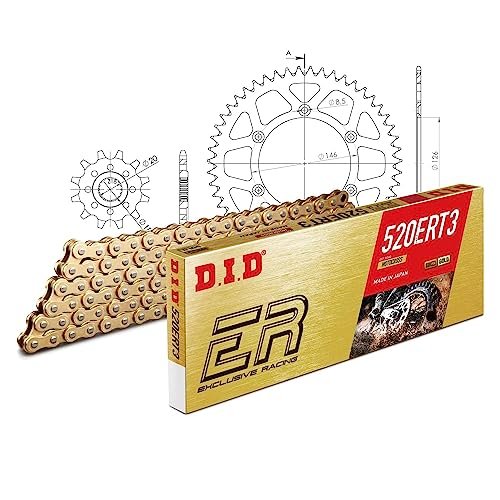 Zestaw łańcuchów DID Alu 520ERT2 / 114 zapięcie na klips czarny do Suzuki RM-Z 250 ccm rok prod. 2007-2009