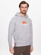 Bluzy męskie - Alpha Industries Bluza Basic Hoody Rubber 178312RB Szary Regular Fit - miniaturka - grafika 1
