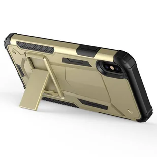 Zizo Hybrid Transformer Cover Pancerne etui iPhone X z podstawką (Gold/Black) - Etui i futerały do telefonów - miniaturka - grafika 4