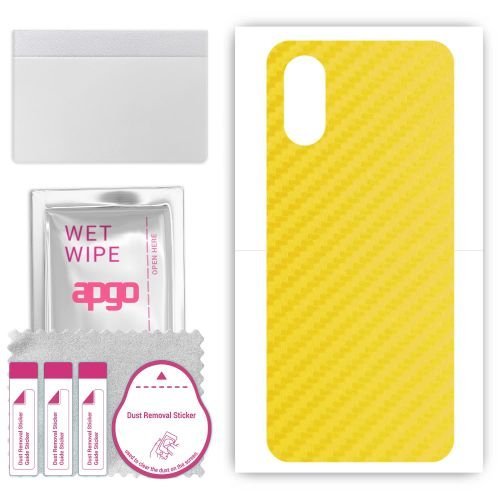 folia naklejka skórka strukturalna na TYŁ do Sony Xperia 10 VI - Carbon Żółty - apgo SKINS