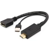 Adaptery i przejściówki - GEMBIRD A-HDMIM-DPF-01 Aktywny adapter 4K HDMI na DisplayPort czarny - miniaturka - grafika 1