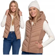 Kamizelki damskie - Kamizelka Damska Krótka Pikowana z Kapturem Puchowa Bezrękawnik MORAJ 2XL - miniaturka - grafika 1